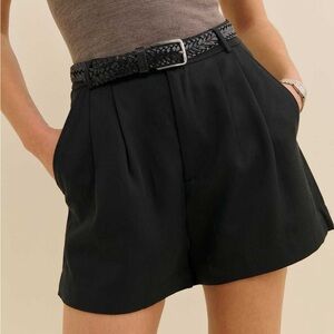 Reformation mason shorts in black, size 0